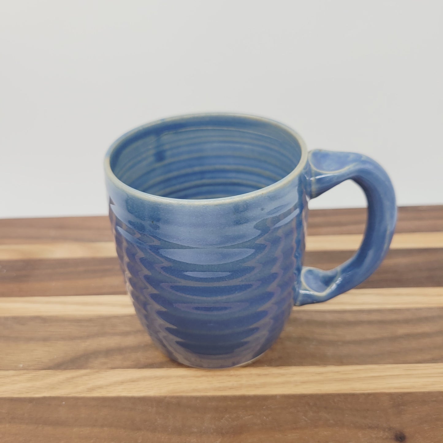 Bushy Mustache Mug | Ceramic Stoneware Pottery Coffee Cup | Microwave Dishwasher Safe | Blue