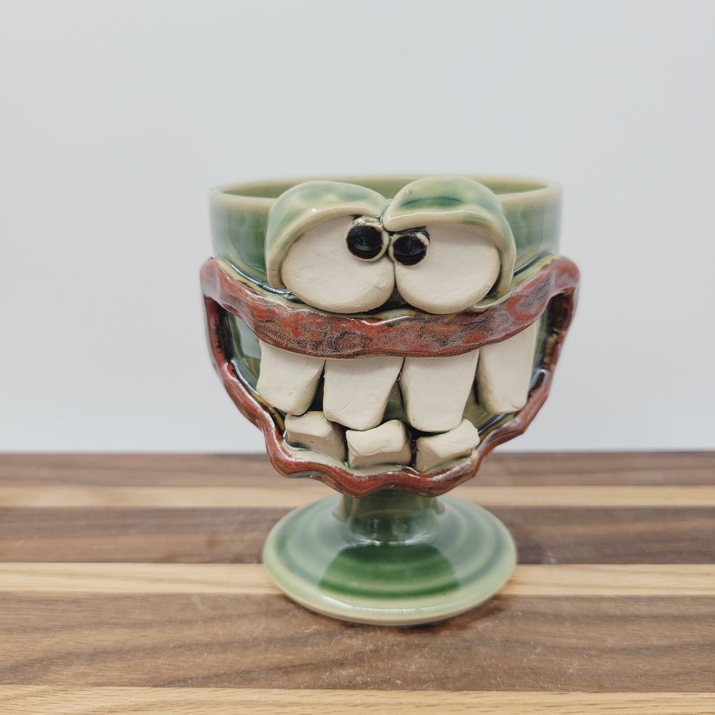 Wine Glass | Unique Handmade Face Pottery Short-stemmed Goblet | Funny Gifts