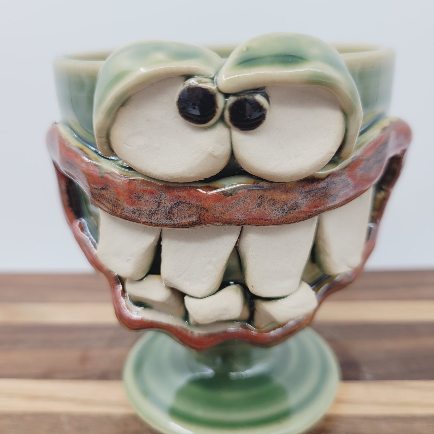 Wine Glass | Unique Handmade Face Pottery Short-stemmed Goblet | Funny Gifts