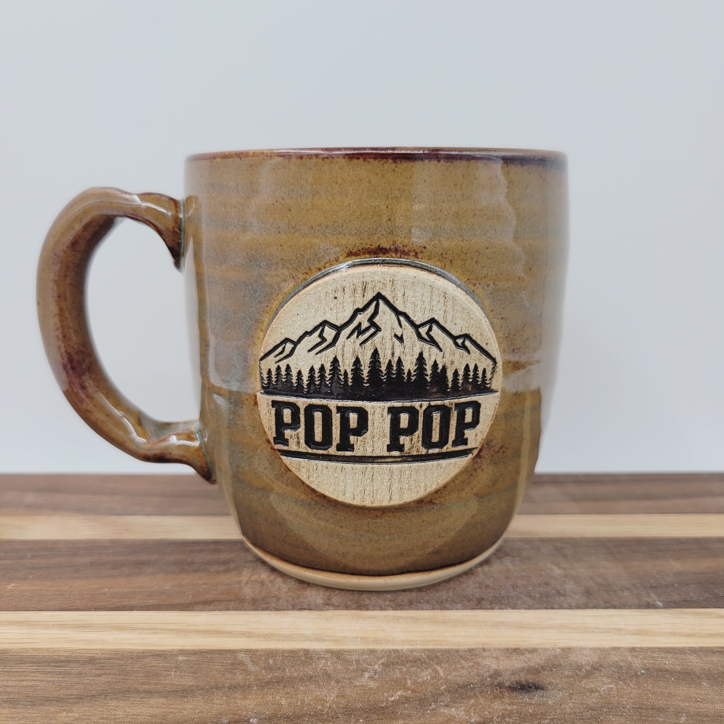 Pop Pop Mug | Handmade Stoneware Pottery | Coffee Cup Gifts for Grandparent | Rustic Gift for Him