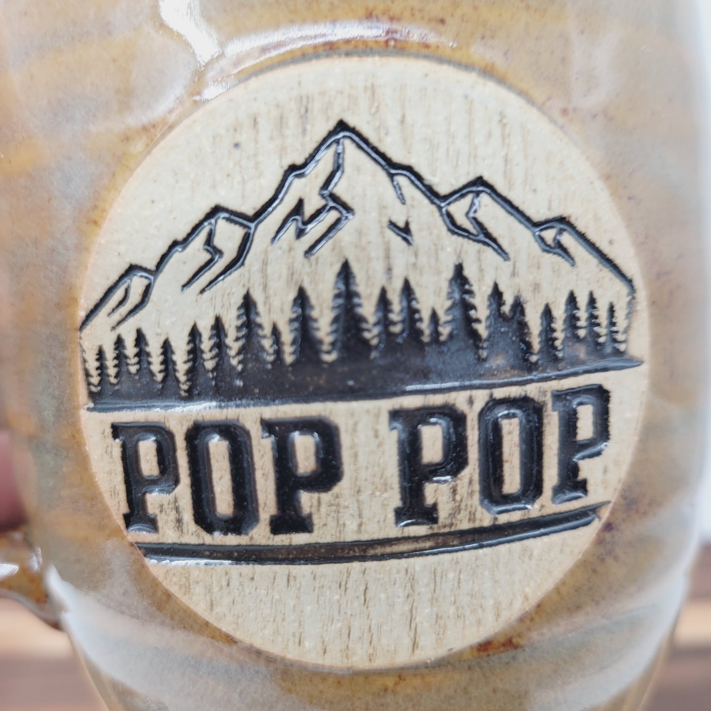 Pop Pop Mug | Handmade Stoneware Pottery | Coffee Cup Gifts for Grandparent | Rustic Gift for Him
