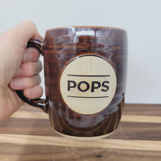 Pops Mug | Handmade Stoneware Pottery Coffee Cup | Gifts for Grandparents