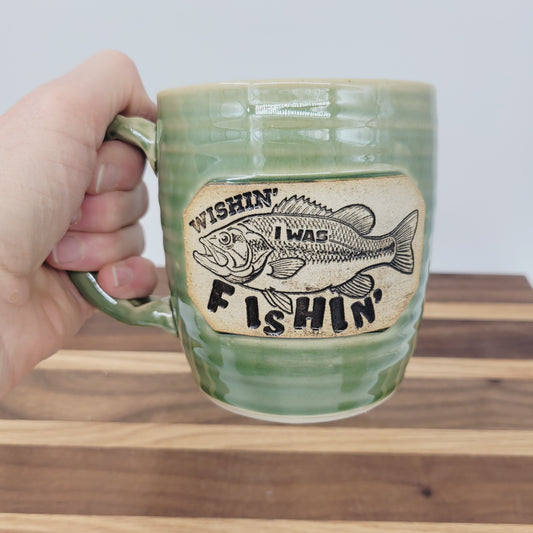 Fishing Mug | Father's Day Gifts | Lake Sayings Coffee Cup | Handmade Stoneware Pottery