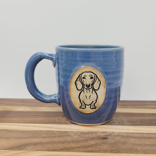 Dachshund Pottery Mug | Handmade Stoneware Wiener Dog Coffee Cup | Gifts for Dog Lovers