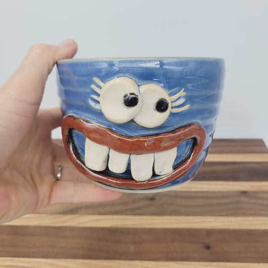 Funny Cereal Bowl | Handmade Stoneware Pottery Soup Snack Bowl | Gift for Mom