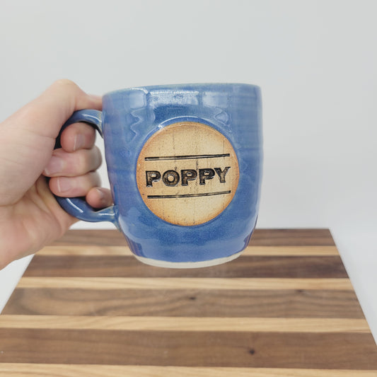Poppy Mug | Handmade Stoneware Pottery | Blue | Gifts for Grandparent