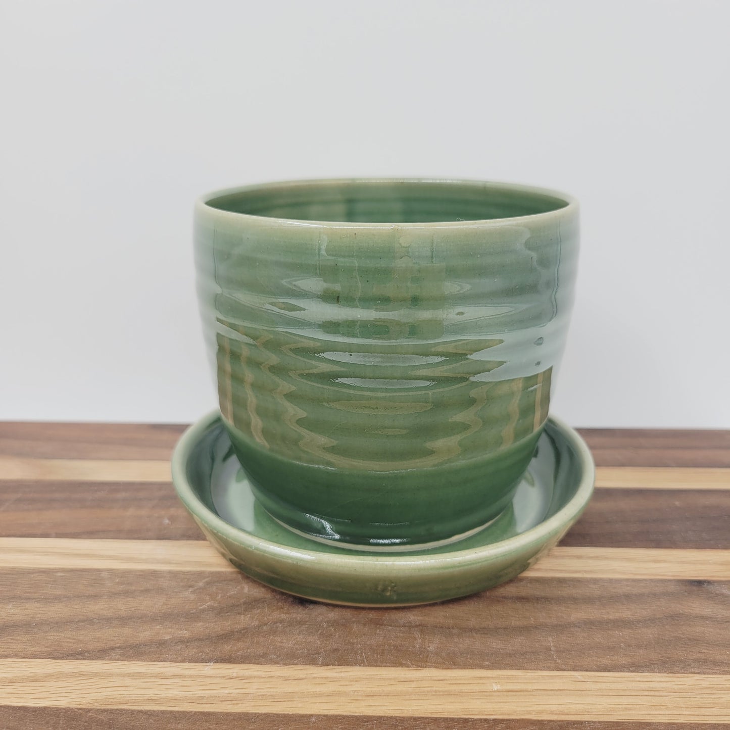 Handmade Pottery Face Planter | Cheerful Gardening Container Pot| Green | Nelson Studio Ug Chug