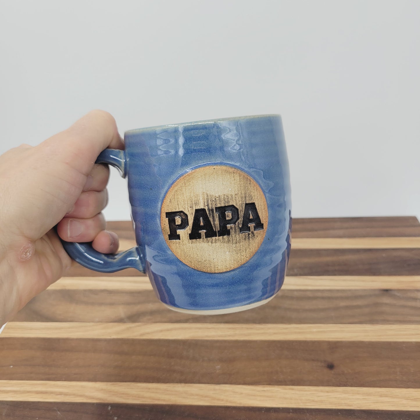 Papa Mug | Handmade Stoneware Pottery | Blue | Gifts for Grandparent