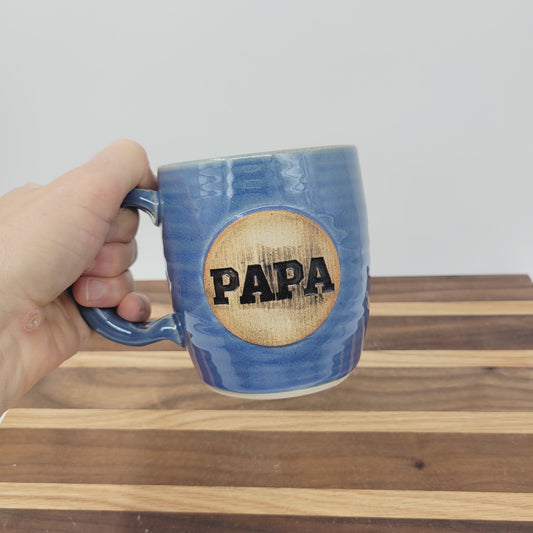 Papa Mug | Handmade Stoneware Pottery | Blue | Gifts for Grandparent