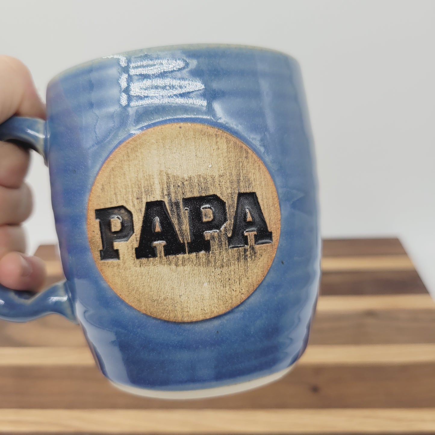 Papa Mug | Handmade Stoneware Pottery | Blue | Gifts for Grandparent