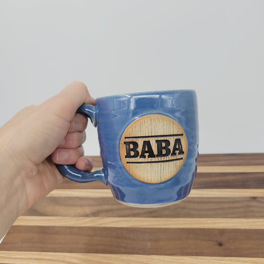 Baba Mug | Handmade Stoneware Pottery | Gifts for Grandfather | Blue