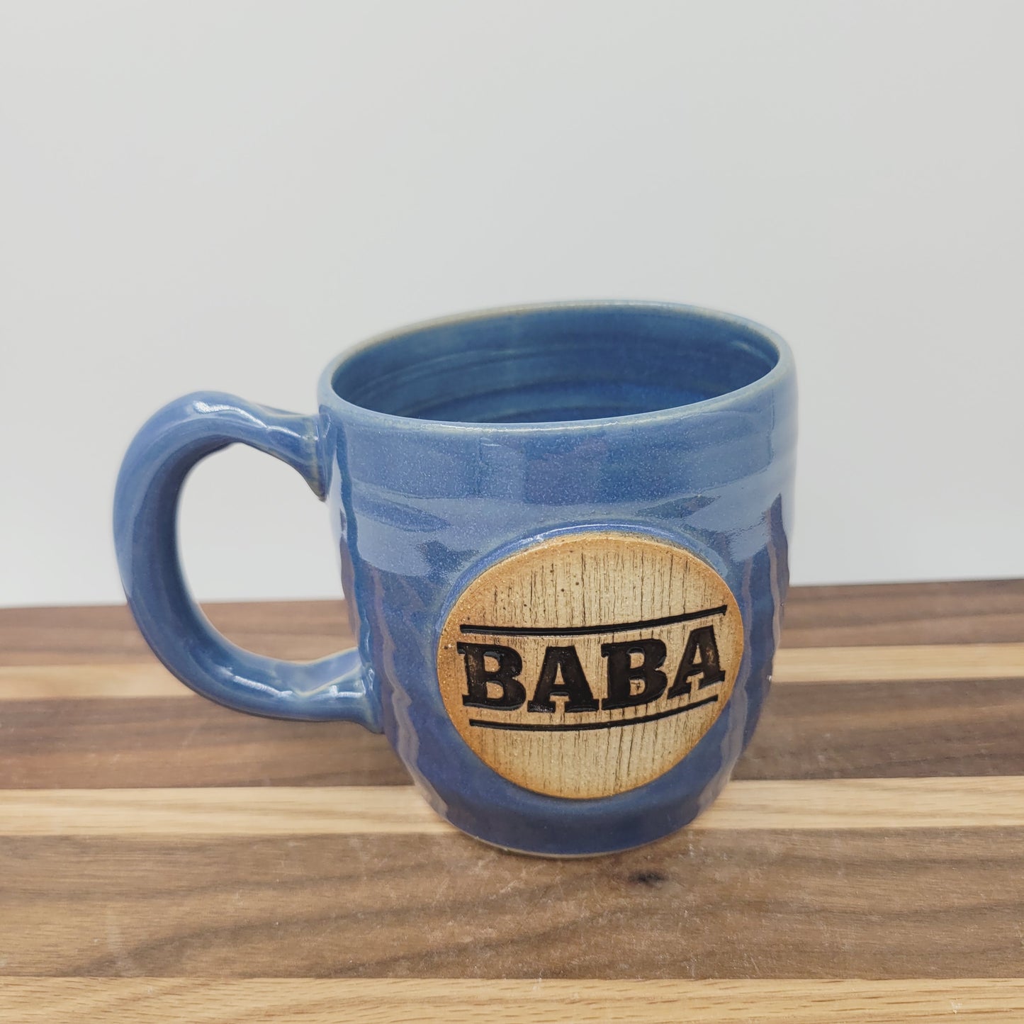 Baba Mug | Handmade Stoneware Pottery | Gifts for Grandfather | Blue