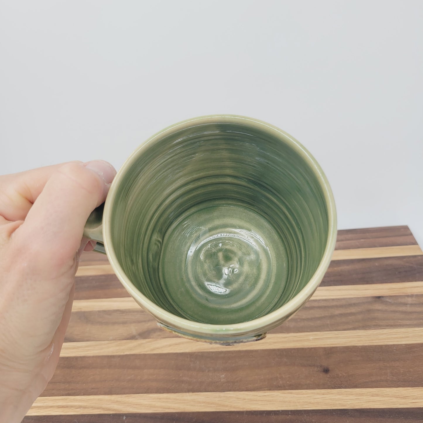 Papa Mug | Handmade Stoneware Pottery | Green | Gifts for Grandparent