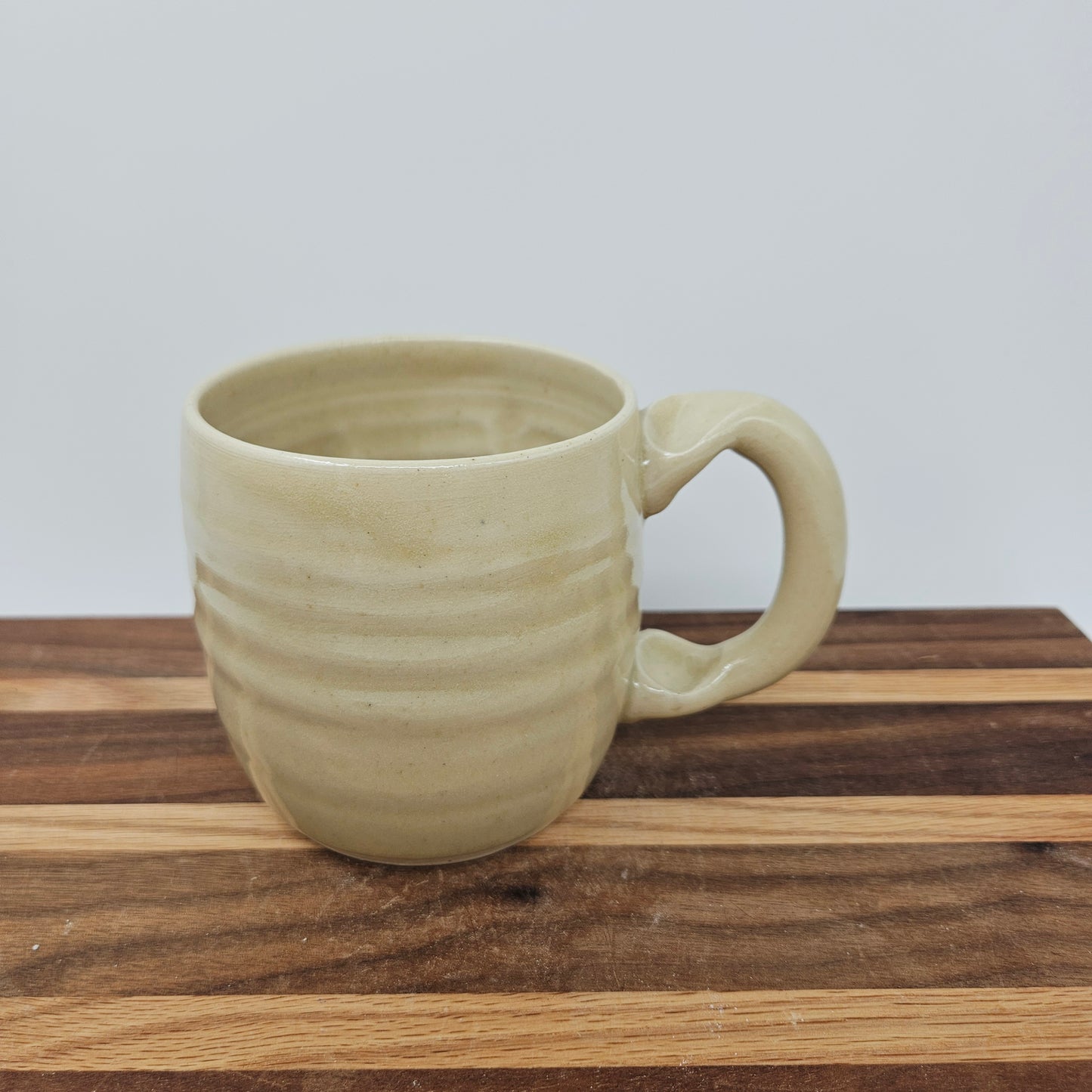 Coffee Lover Ug Chug Face Mug | Handmade Ceramic Stoneware Pottery Coffee Cups for Woman  | Cream | Large 16 Oz