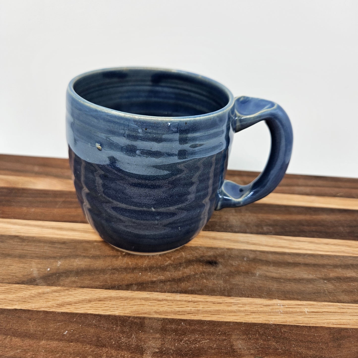 Funny Smiley Face Mug | Handmade Pottery Coffee Cups | Fun Gifts for Men Dad Husband | Ceramic Stoneware | Blue
