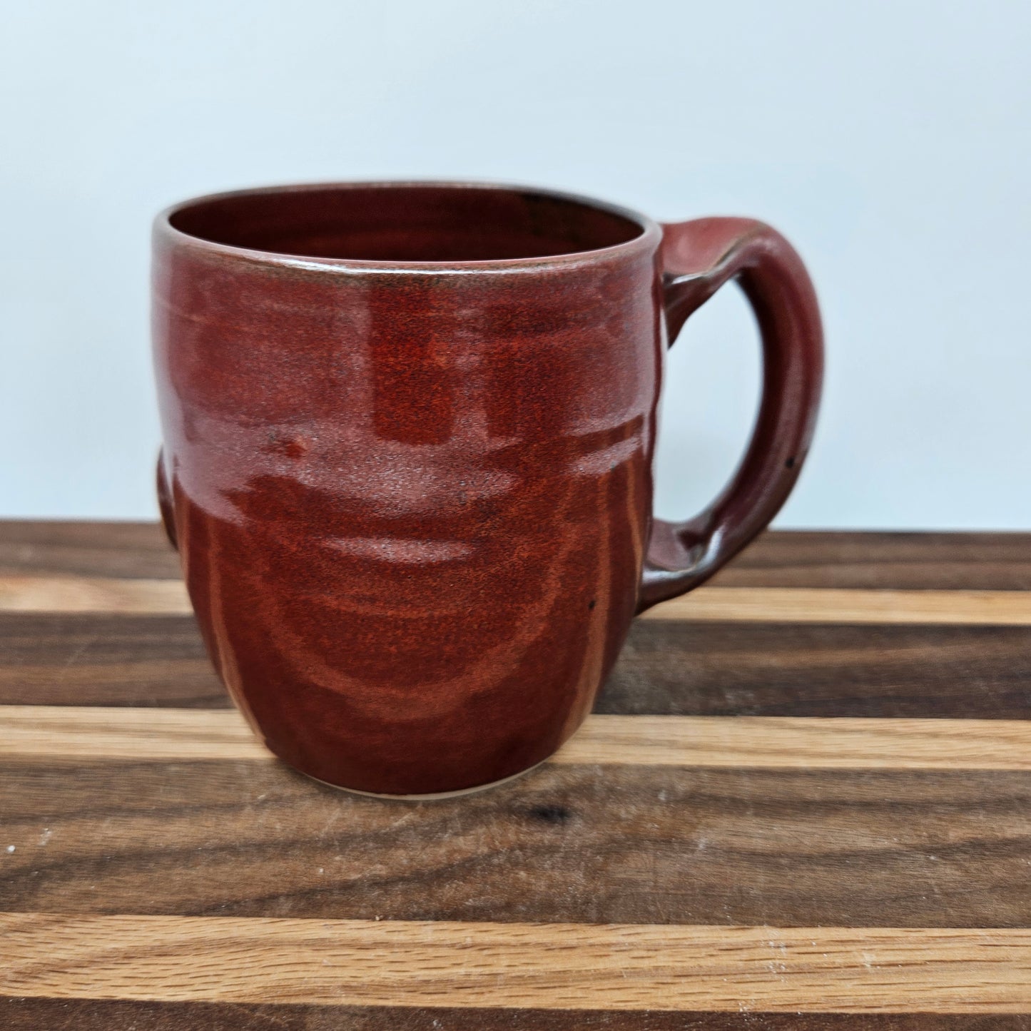 UG CHUG Face Mug | Stoneware Pottery Coffee Cup | Large | Rustic Red Brown