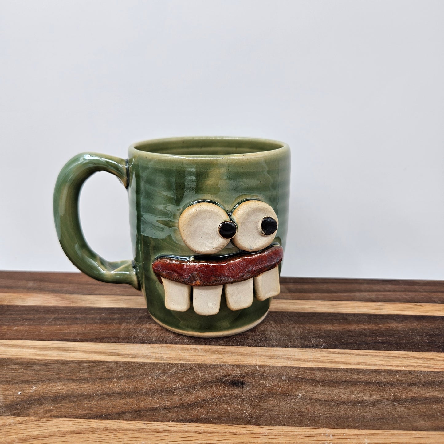 Handmade Pottery Face Mug | Funny Coffee Cup | Microwave Dishwasher Safe Stoneware | Hand Thrown