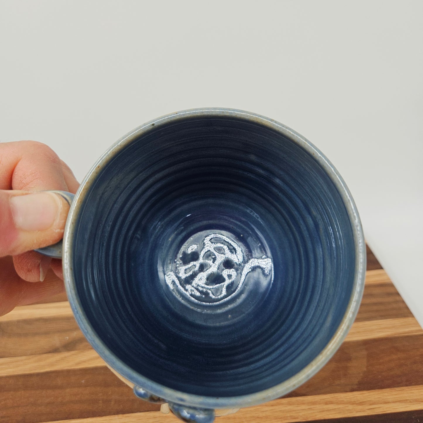 Pottery Chicken Mug | Blue | Cute Country Coffee Cup | Funny Farmhouse Rooster Hen Collector