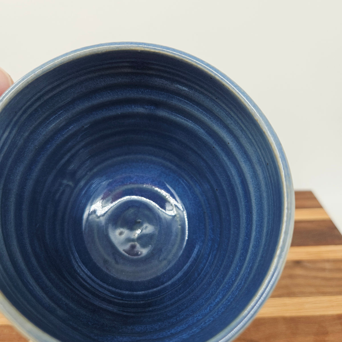 Bushy Mustache Mug | Ceramic Stoneware Pottery Coffee Cup | Microwave Dishwasher Safe | Blue