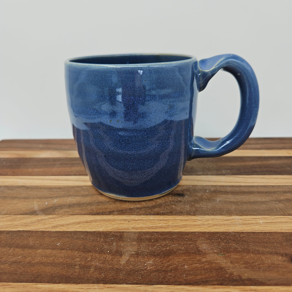 Bushy Mustache Mug | Ceramic Stoneware Pottery Coffee Cup | Microwave Dishwasher Safe | Blue