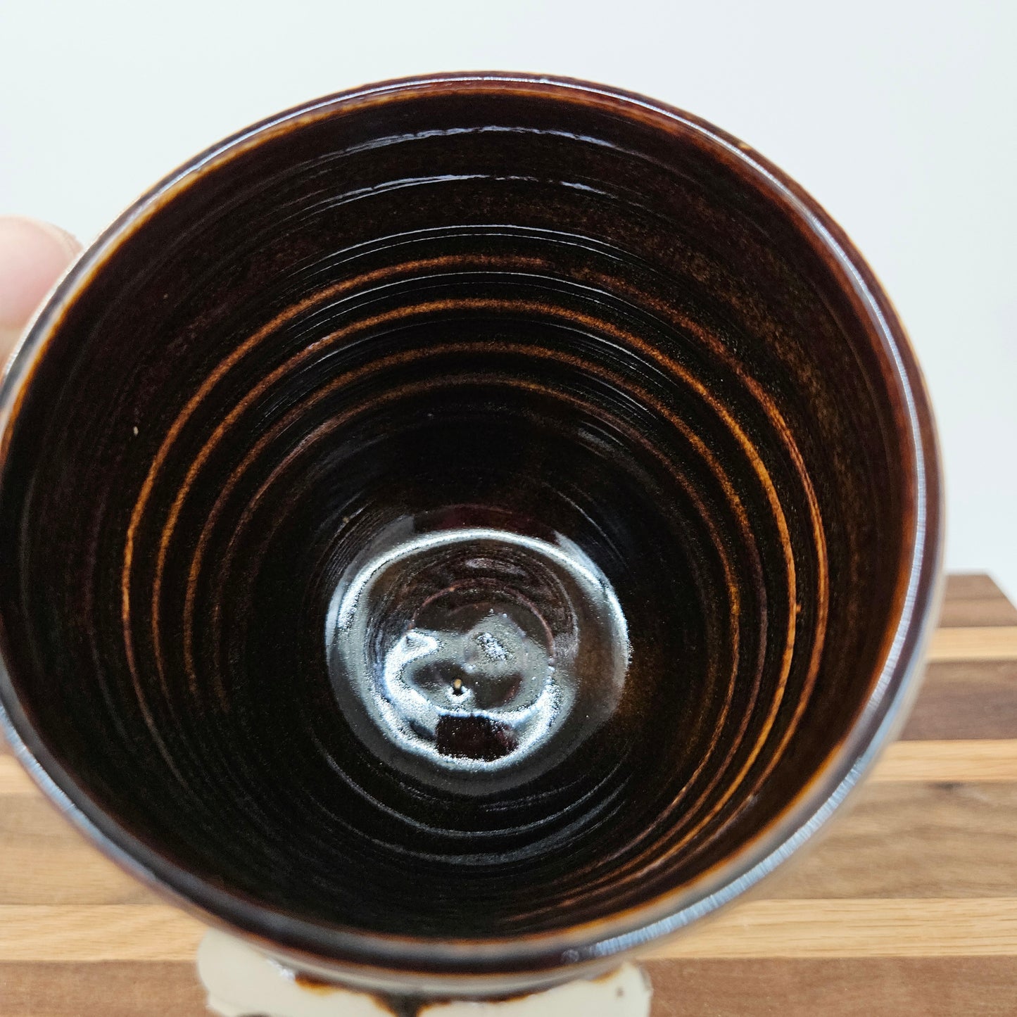Man's Bushy Mustache Mug | Ceramic Stoneware Pottery Coffee Cup | Chocolate Brown Black | Nelson Studio Ug Chugs
