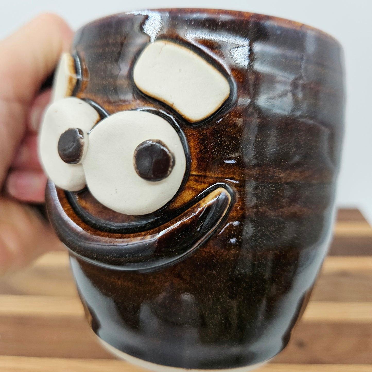 Mischief Maker Mug | Smiley Face Coffee Cup for Funny Morning Pick Me Up | Large  16 Ounces | Nelson Studio Ug Chug Face Mug