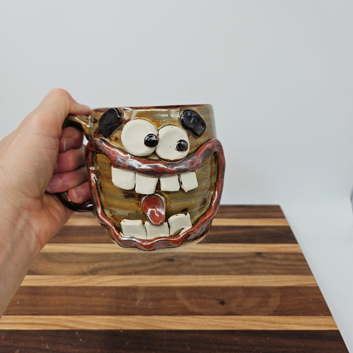 Funny Face Mug | His Coffee Cups | Handmade Ceramic Stoneware Pottery | Gift for Dad