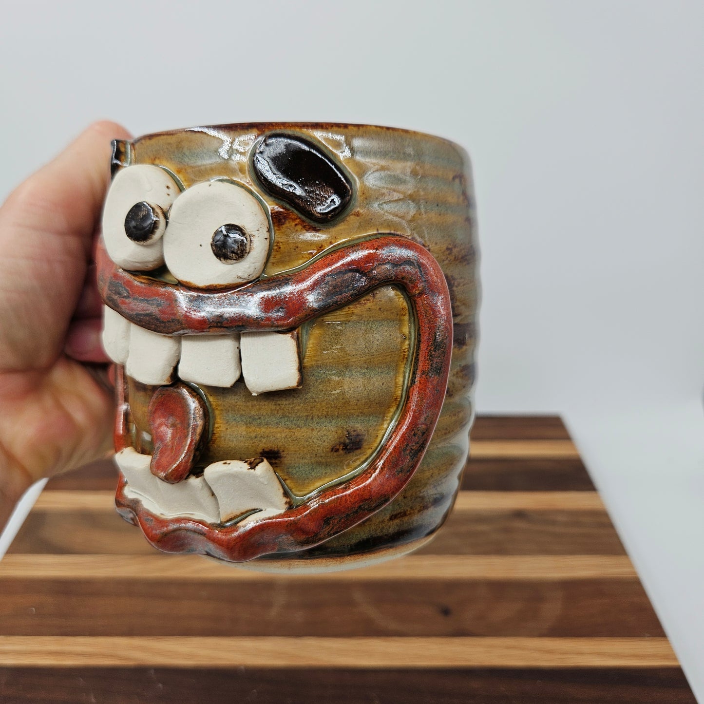 Funny Face Mug | His Coffee Cups | Handmade Ceramic Stoneware Pottery | Gift for Dad