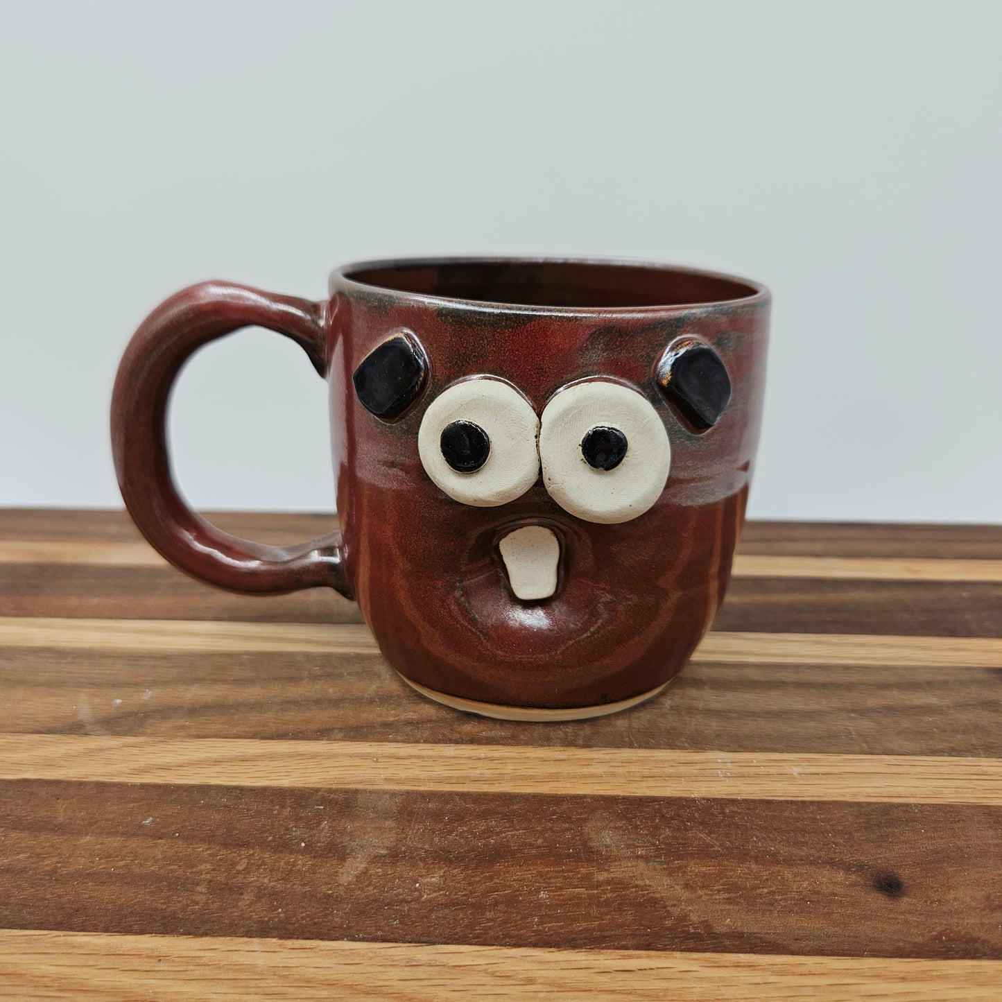 Funny Forgetful Face Mug | Pottery Coffee Cup | 16 Ounces | Coffee Drinker Gift