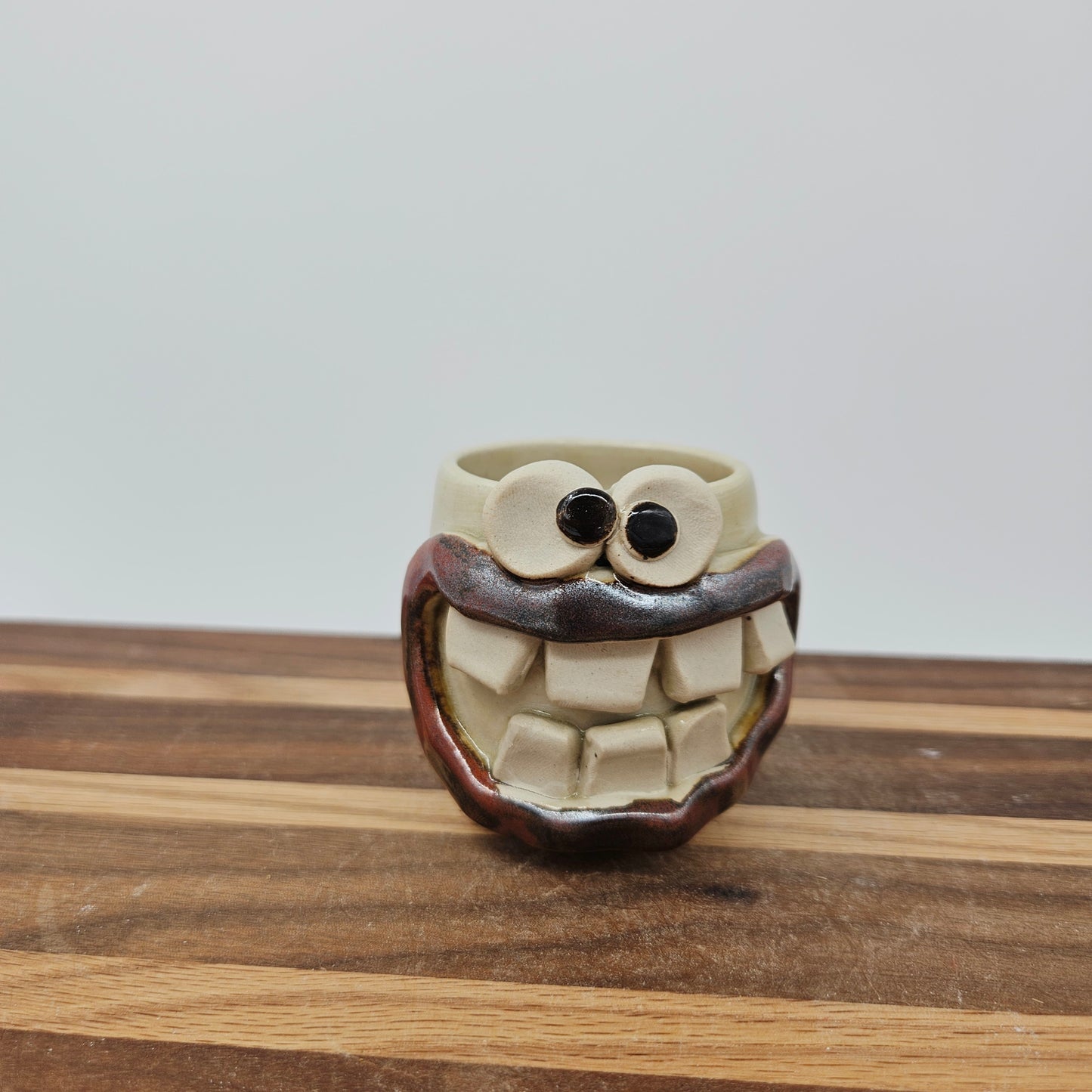 Toothpick Holder | Paperclip Cup | Funny Face Mini Pottery Glass for Shots | Kitchen Gifts