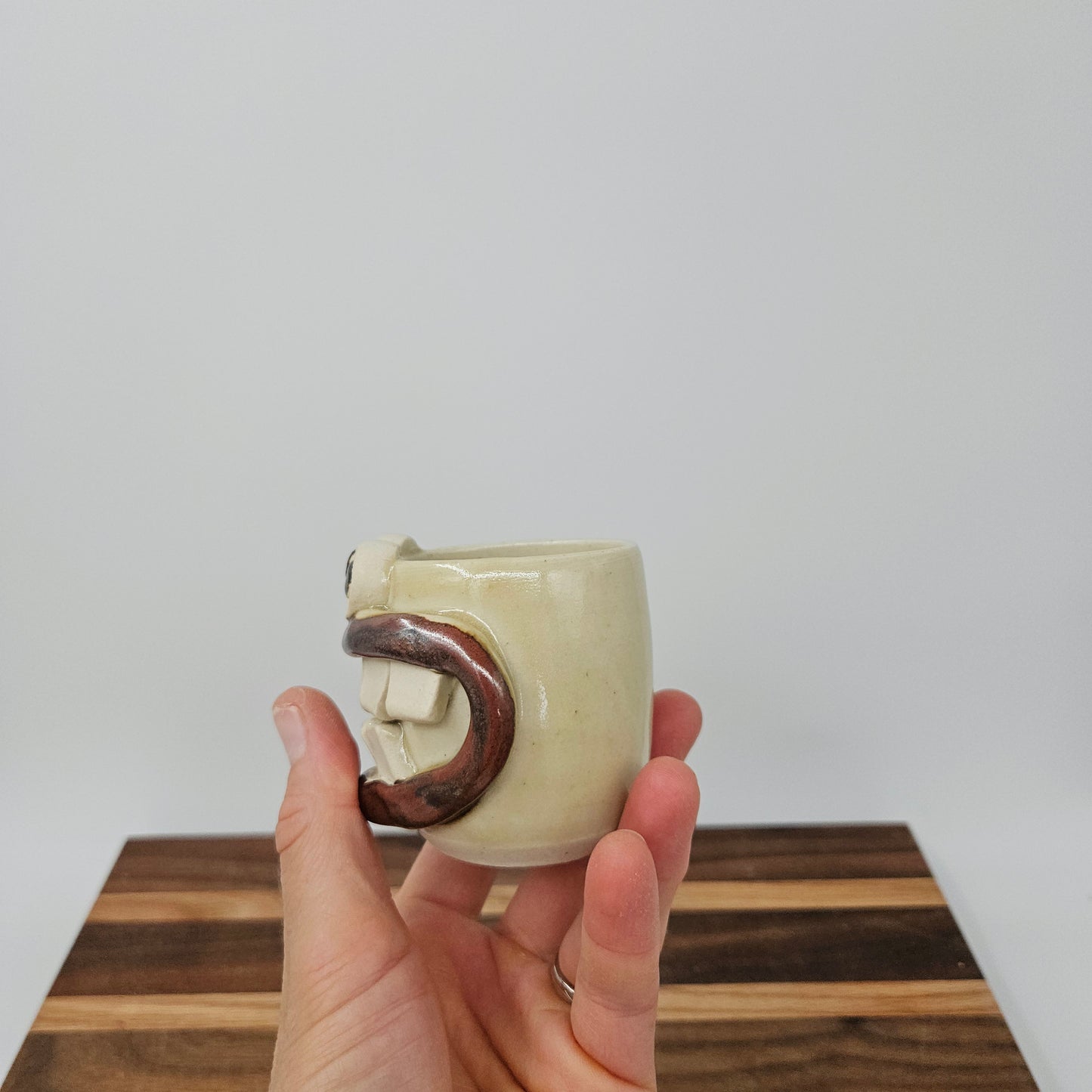 Toothpick Holder | Paperclip Cup | Funny Face Mini Pottery Glass for Shots | Kitchen Gifts