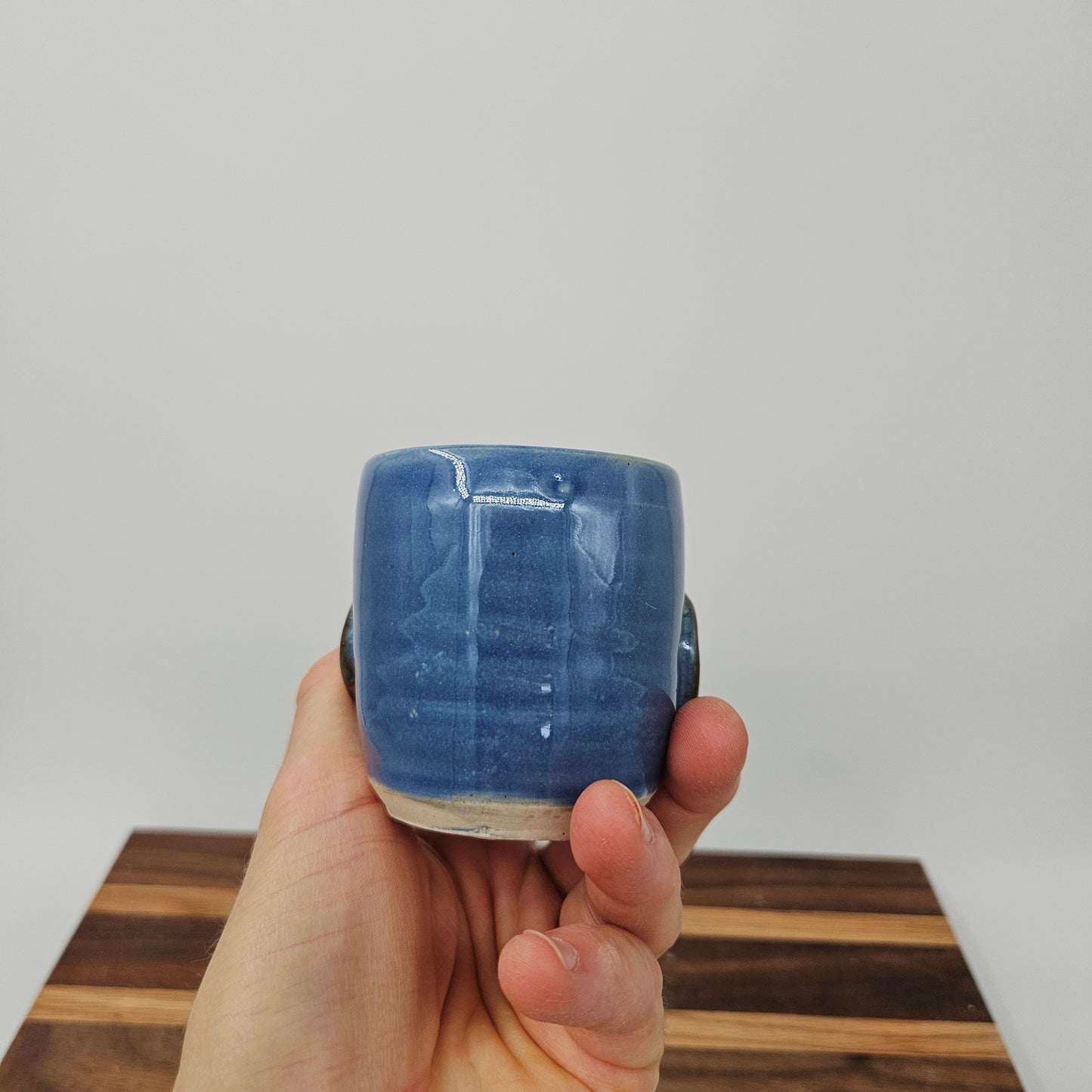 Mini Glass for Shots| Handmade Stoneware Toothpick Holder | Blue Paperclip Cup