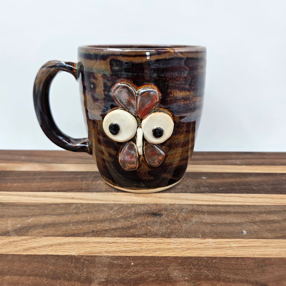 Chicken Coffee Cup | Handmade Farmyard Animal Face Mug | Microwave Dishwasher Safe Stoneware Pottery