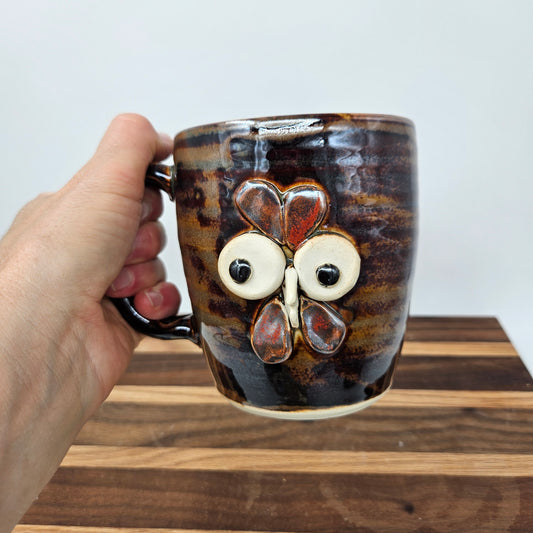 Chicken Coffee Cup | Handmade Farmyard Animal Face Mug | Microwave Dishwasher Safe Stoneware Pottery