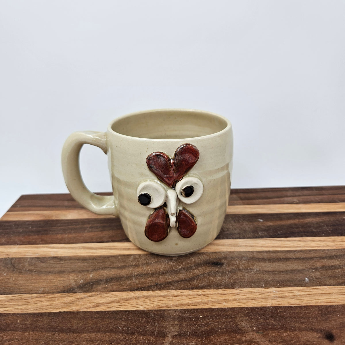 Chicken Coffee Cup | White | Funny Farm Barnyard Animal Mug | Rooster Collector Face Mug | Nelson Studio Ug Chug