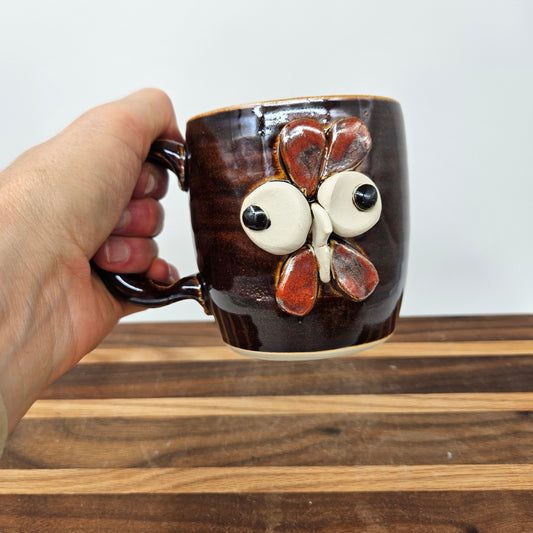 Rooster Coffee Cup | Funny Farm Barnyard Animals | Chicken Collector Face Mug | Black