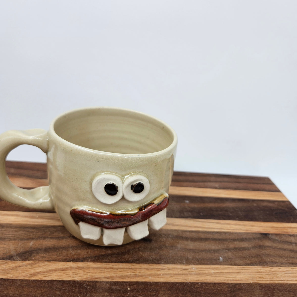Funny Man Father Mug | Dad Bod No Excuses Workout Guy | Large Coffee Cups for Him | Stoneware Clay Pottery