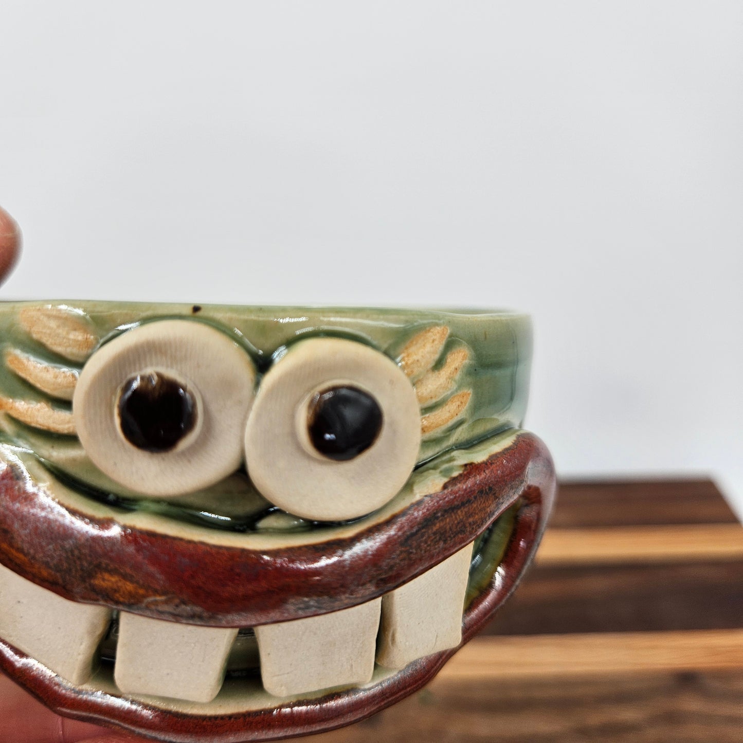 Small Succulent Planter | Cute Kitchen Windowsill Tiny Gardening Pot | Smiley Face Mini Container