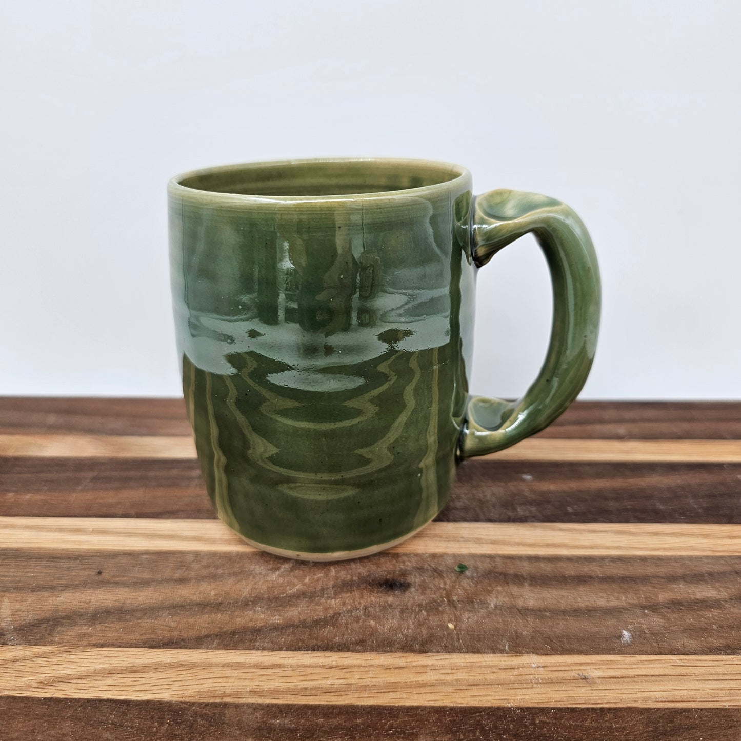 Foodie Pastry Chef Gifts | Mustache Lover Coffee Cup | Green Pottery Mug