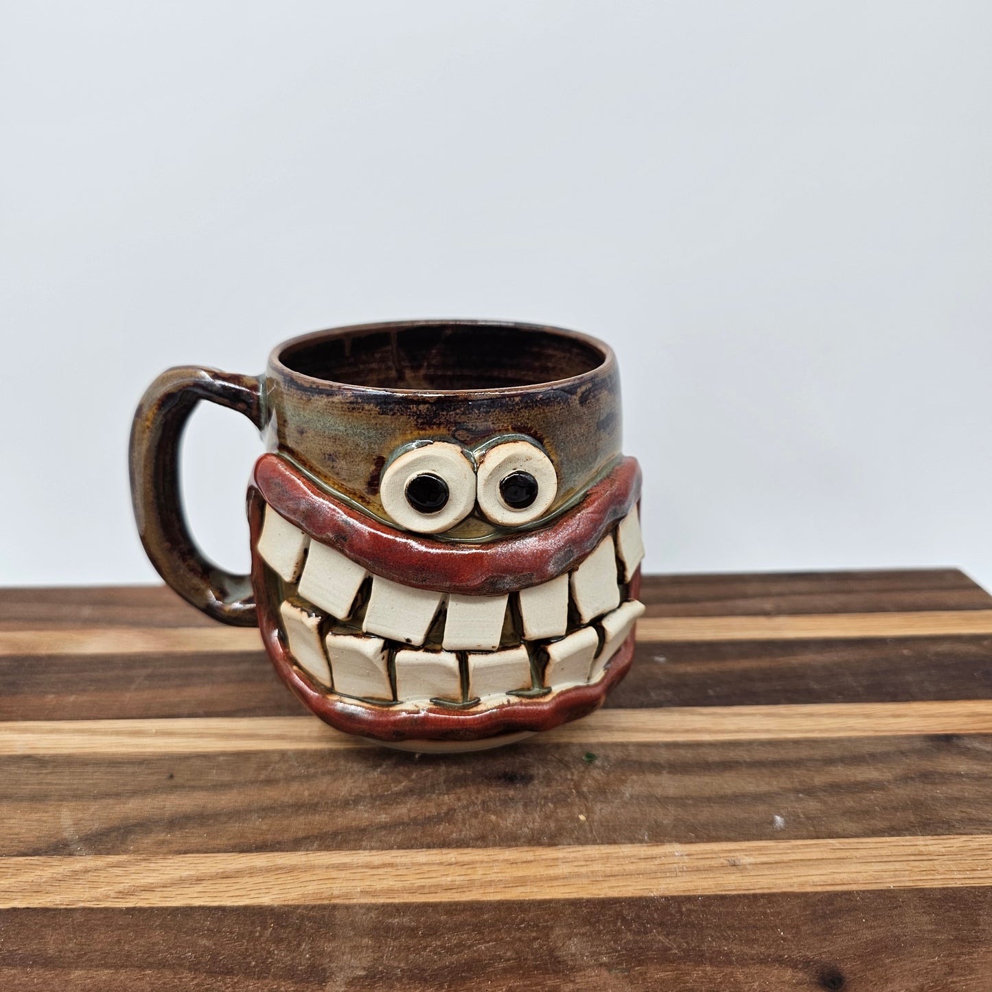 Super Happy Ug Chug Smiley Face Mug | Funny Coffee Cup | Handmade Stoneware Pottery