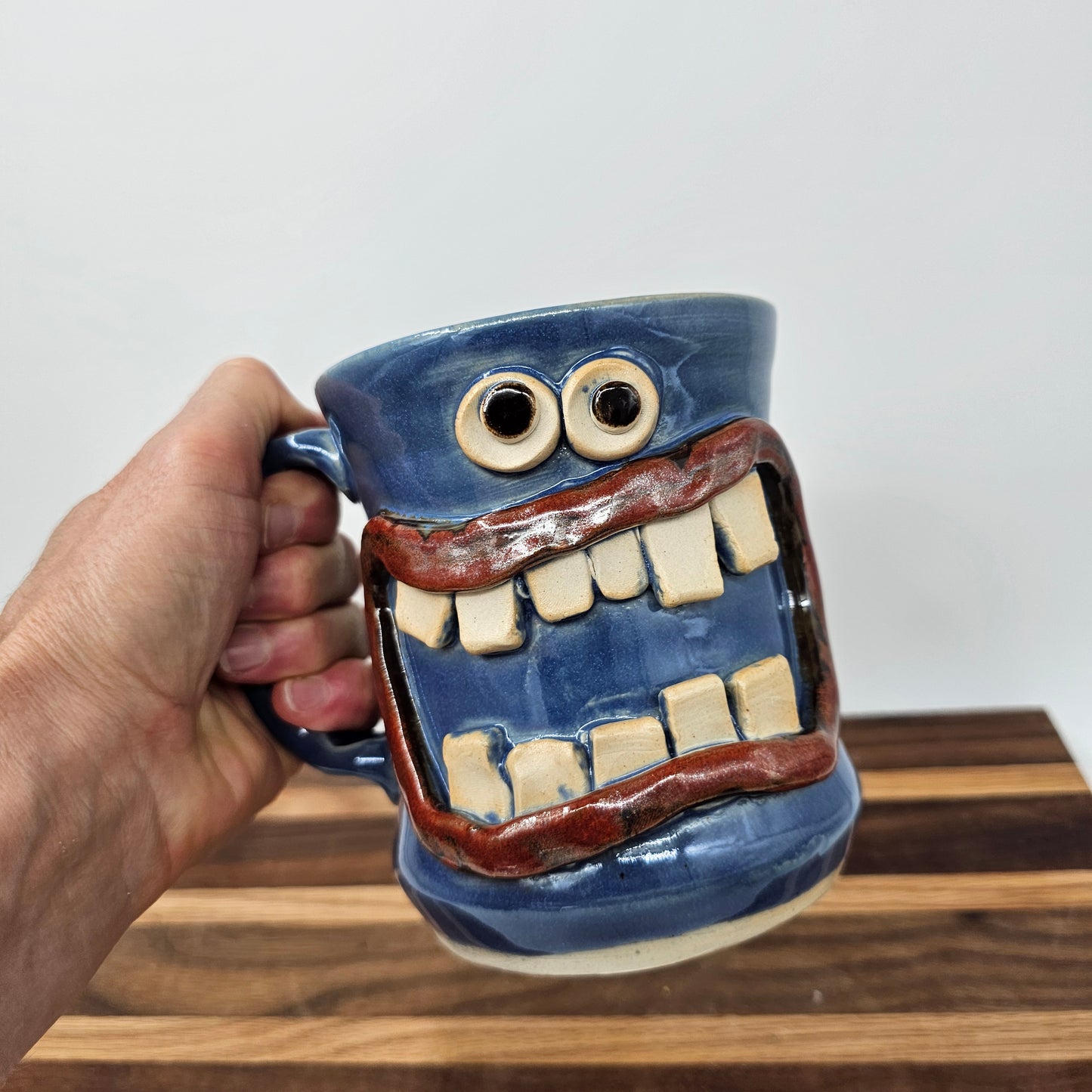 Funny Coffee Cup | Handmade Pottery Face Mug | Man Gift | Ceramic Stoneware | Extra Large 20 Ounces