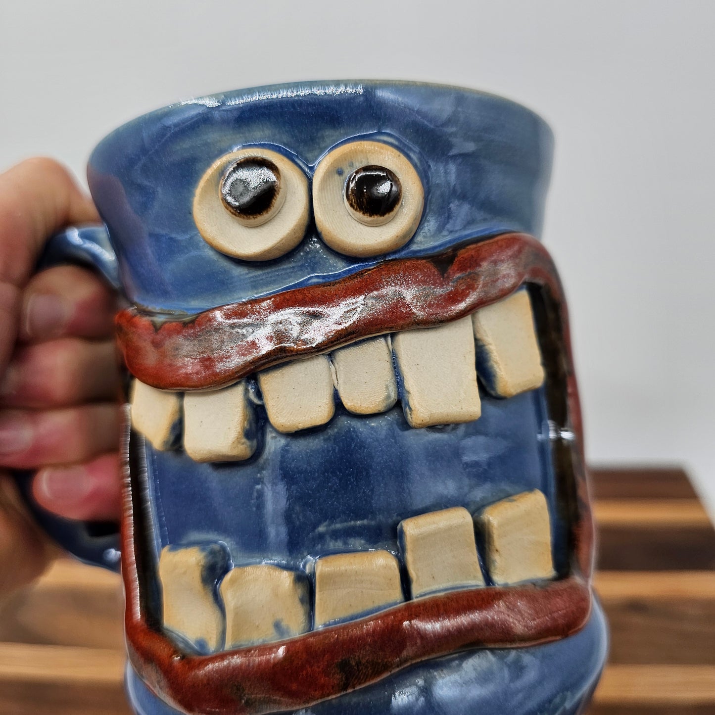 Funny Coffee Cup | Handmade Pottery Face Mug | Man Gift | Ceramic Stoneware | Extra Large 20 Ounces