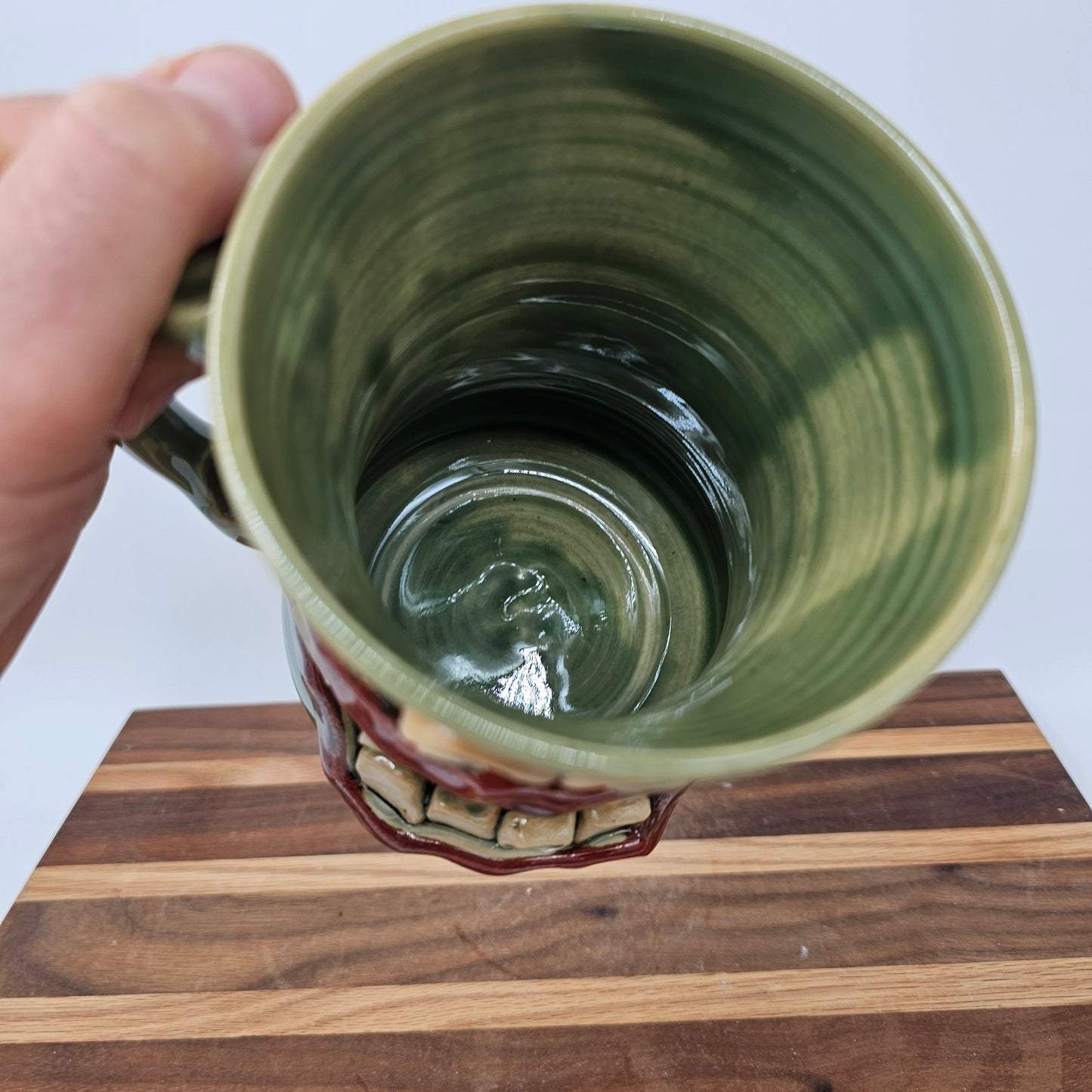 Huge Pottery Mug | Extra Large 20 Ounce Coffee Cup | Green | Funny Coffee Lovers Gift