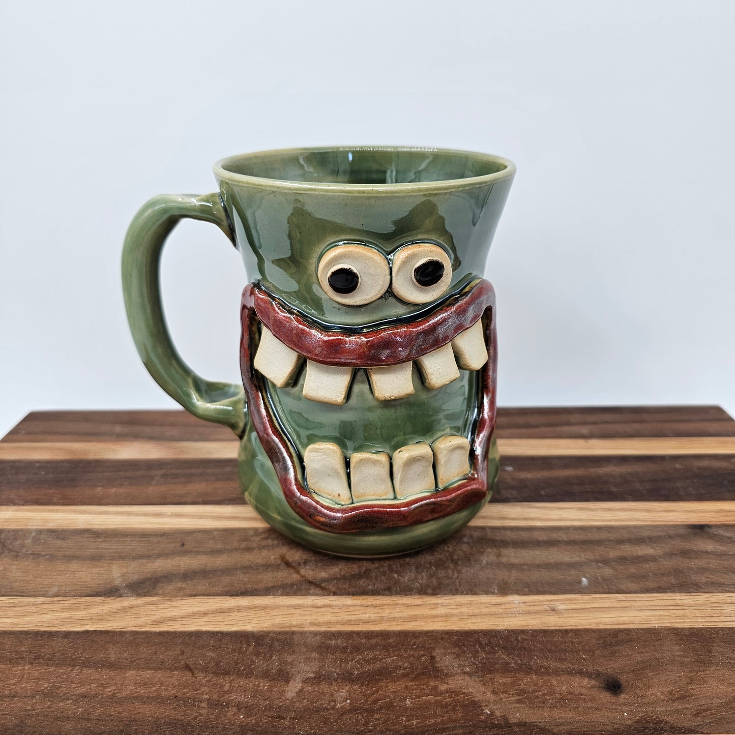 Huge Pottery Mug | Extra Large 20 Ounce Coffee Cup | Green | Funny Coffee Lovers Gift
